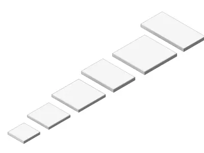 Concrete Paving Slab Set 6 Realistic Sizes 3D Model Collection 3D model