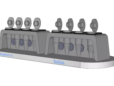 BIOSAN MagSorb-16 Magnetic Rack SKP DAE OBJ Blend 3D model Free 3D model