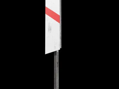 Guarded Level Crossing-Roadsign Low-poly 3D model