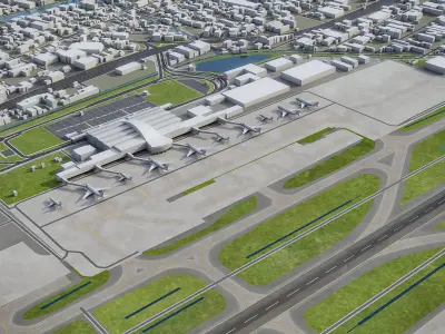 Fukuoka - Airport - FUK Low-poly 3D model