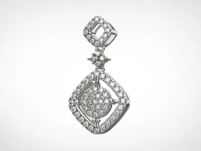 PE13 Classic Solitaire Pendant half ct CAD STL 18K  3g 3D print model