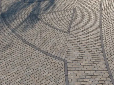 8K Large Scale Pavement Running Bond - 15 Variatons Texture