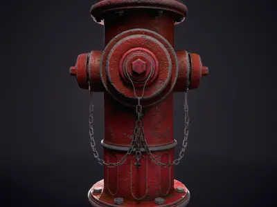 Fire hydrant Low-poly 3D model