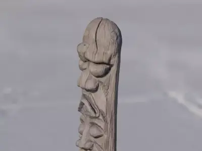 3D Korean Traditional Totem Pole 3D model