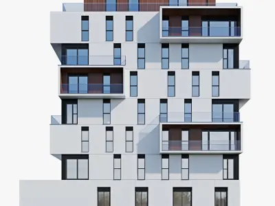 Modern residential building 5 3D model