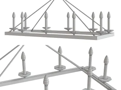 Chandeliers collection 3d models 10 pieces Low-poly 3D model