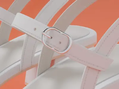  Women slipper 03 Low-poly 3D model