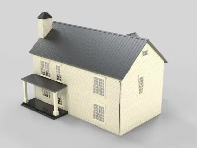 Cottage House Design 08T5  Low-poly 3D model