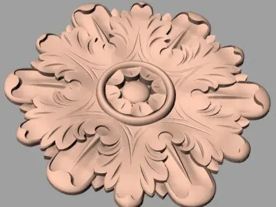 Round flower 3D STL model used for CNC router E017 3D model