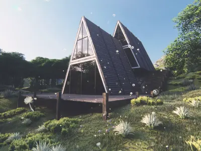 Cabin house v3 Low-poly 3D model