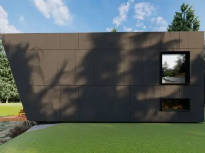  modular house in brutalism style 3D model