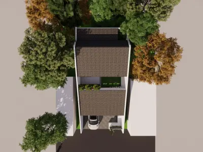 Modern house 2 floor 3D print model