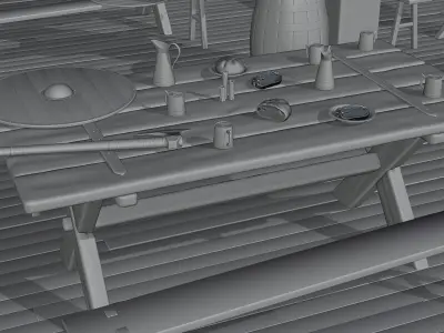 Viking Tavern 3D Model Low-poly 3D model