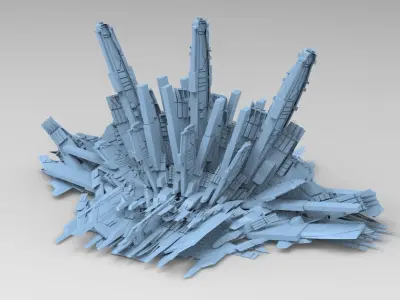 Sci fi Scorpion Claw rock collection  3D model