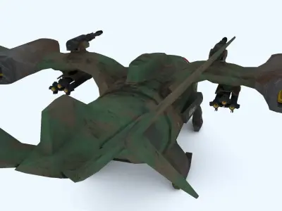 Sci-fi dropship Low-poly 3D model