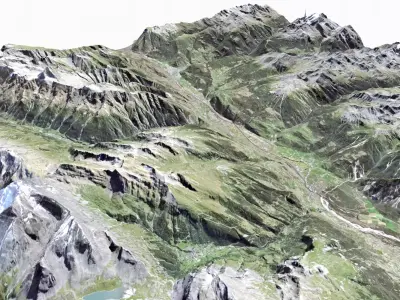  Mountain landscape Swiss Alps  3D model