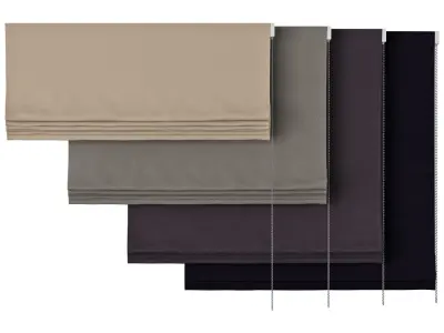 Roman Curtains 147 RH ITALIAN COTTON VELVET FLAT ROMAN SHADE 3D model