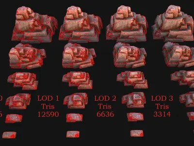 Rocks Stones Pack Low-poly 3D model