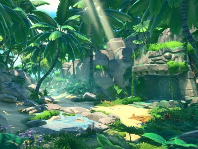 FANTASTIC - Lost Jungle Low-poly 3D model