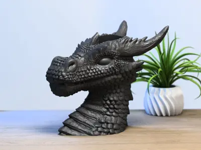 dragon pen holder Cyborg dragon pen holder 3D print model