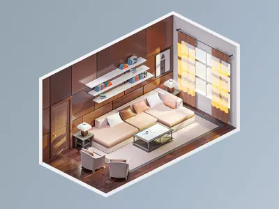 Room 16 Low-poly 3D model