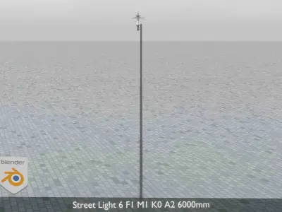Street Light 6 F1 M1 K0 A2 6000mm Low-poly 3D model