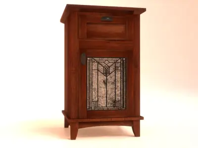 Craftsman Style Night Stand 3D model