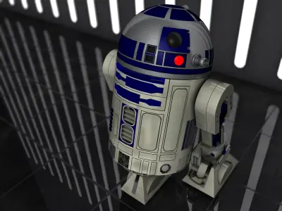 R2D2 and R5D4 Droids Star Wars 3D model