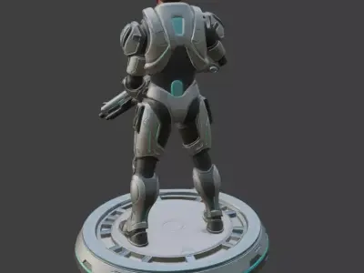 Futuristic Cyber Soldier 3D Model For 3D Printing 3D print model