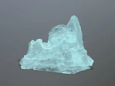 Skull Rock Low-poly 3D model 7