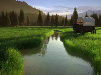 Pine Forest 3d Scene 3D model