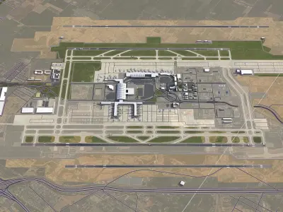 Xian - Airport - XIY Low-poly 3D model