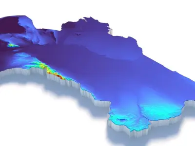 Turkmenistan Terrain Country 3D model
