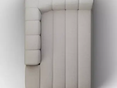 Langham Channeled LAF Chaise - Napa Modern Sectional Sofa Low-poly 3D model