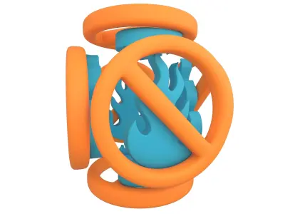 No Fire Icon V2 010 Low-poly 3D model