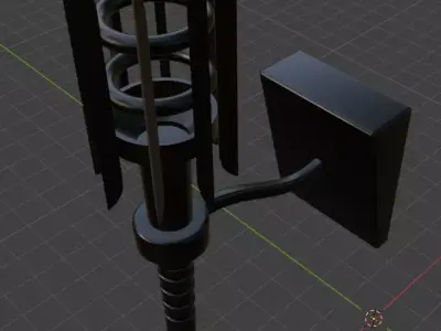 Medieval torch flambau castle  Low-poly 3D model