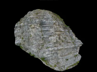 PBR Mountain Cliff Sediment  Alps Scan Low-poly 3D model