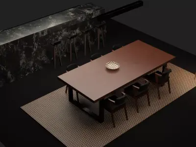 FREE Furniture Set 001 Free low-poly 3D model