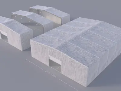  medical tent - 24m X adjustable length - 3D model