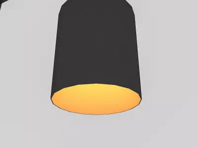 3D Black Floor Lamp Low-poly 3D model