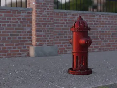 Realistic Fire Hydrant Free low-poly 3D model