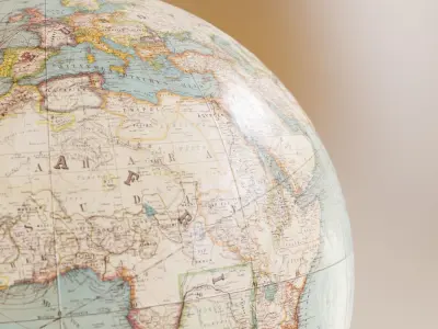 Antique globe on a bronze platform 3D model