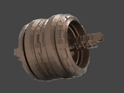 Ancient Alien Star Ring low poly 3D model