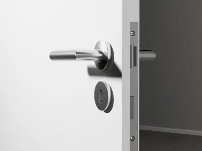 Interior Door Low-poly 3D model 2