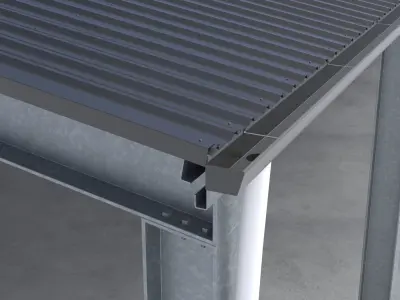 Large Open Metal Shed 3D model