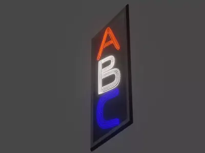Neon Sign - ABC Low-poly 3D model