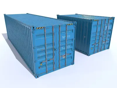 Ship Container Pack Low-poly 3D model