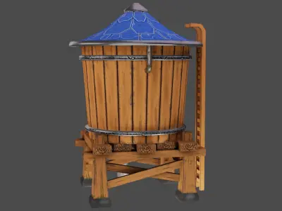 Stylized Water Tank  Free low-poly 3D model