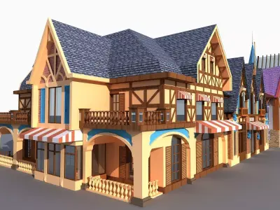 Cartoon Street 2 3D model