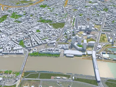 Bratislava Downtown Slovakia Low-poly 3D model